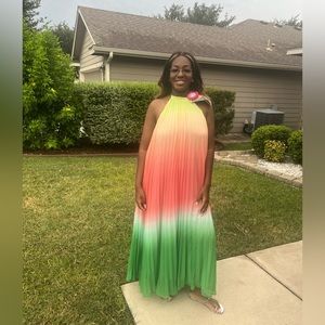 Ms Bling Mykonos pleated dress